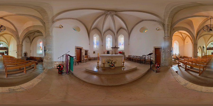 Église Saint-Georges de Compolibat – visite virtuelle 360° en Aveyron